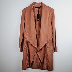 Max Jeans Orange Open Front Longline Cardigan Jacket NWT, size Medium